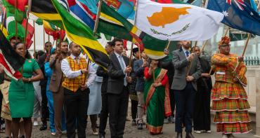 Flagbearers at Commonwealth Day service