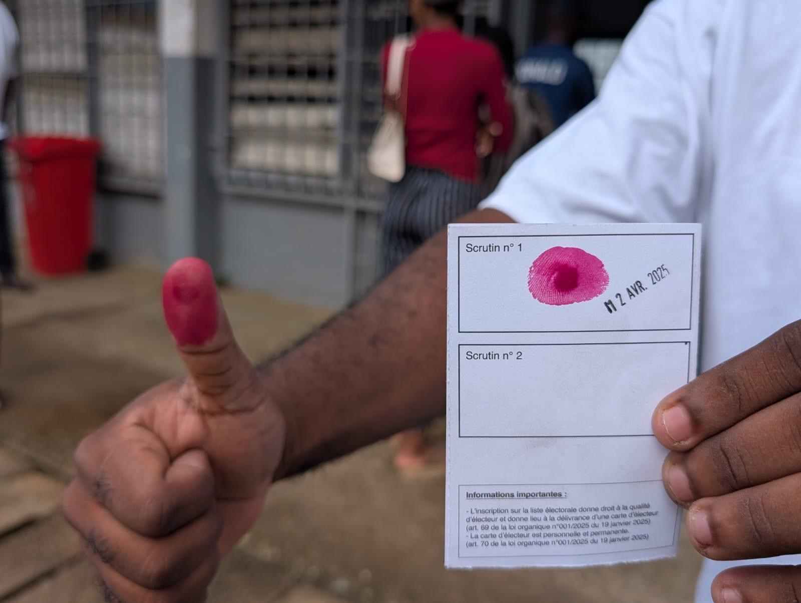 Thumb with ink from voting