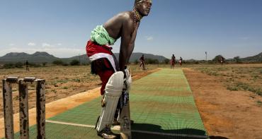 man at cricket stumps