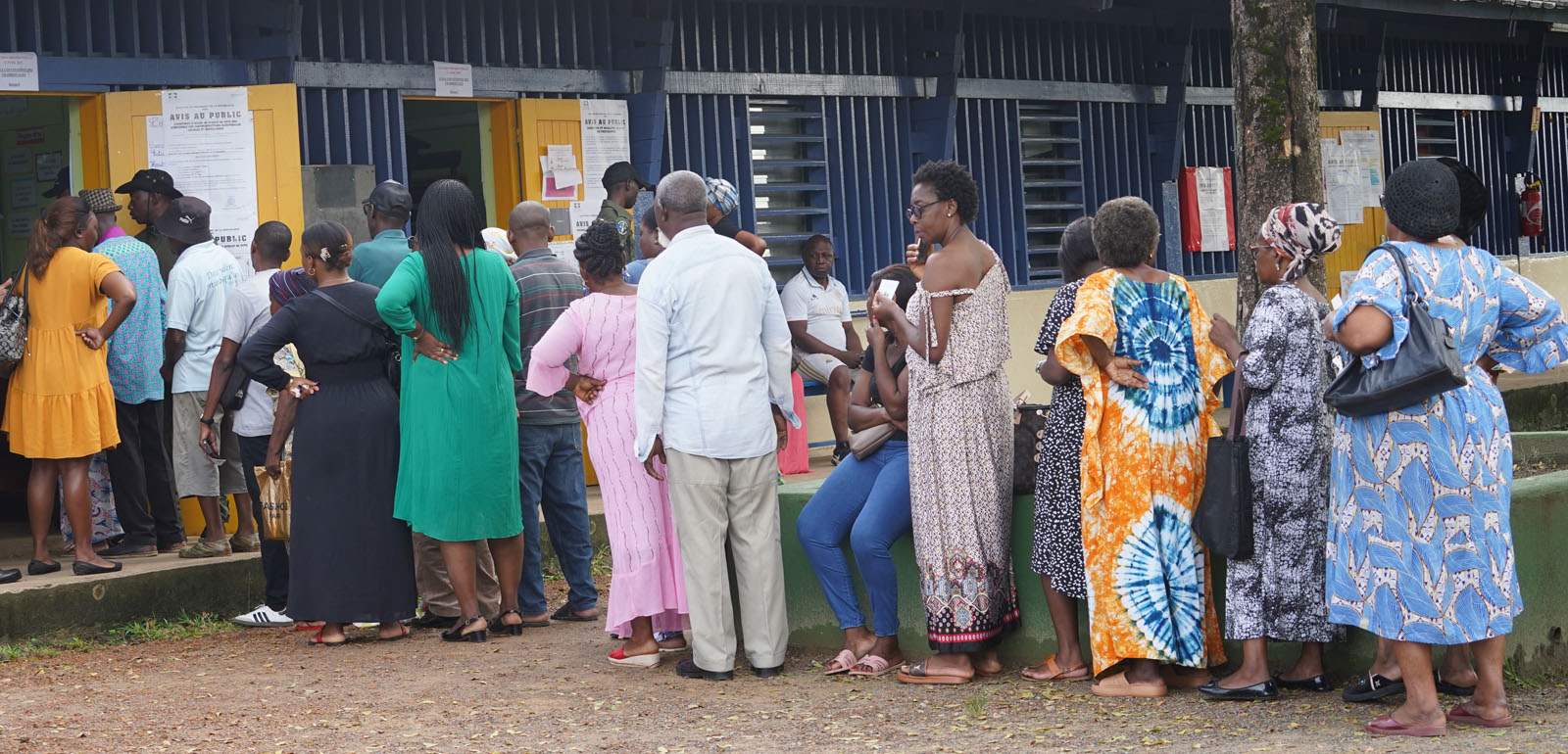 waiting to cast vote in Gabon
