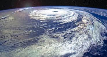A hurricane over the Atlantic Ocean